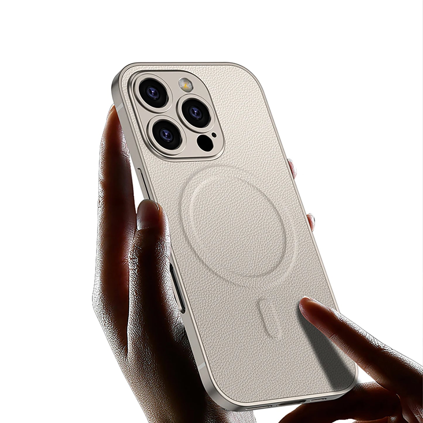 Leather Magnetic iPhone case With Magsafe For iPhone 16 Promax