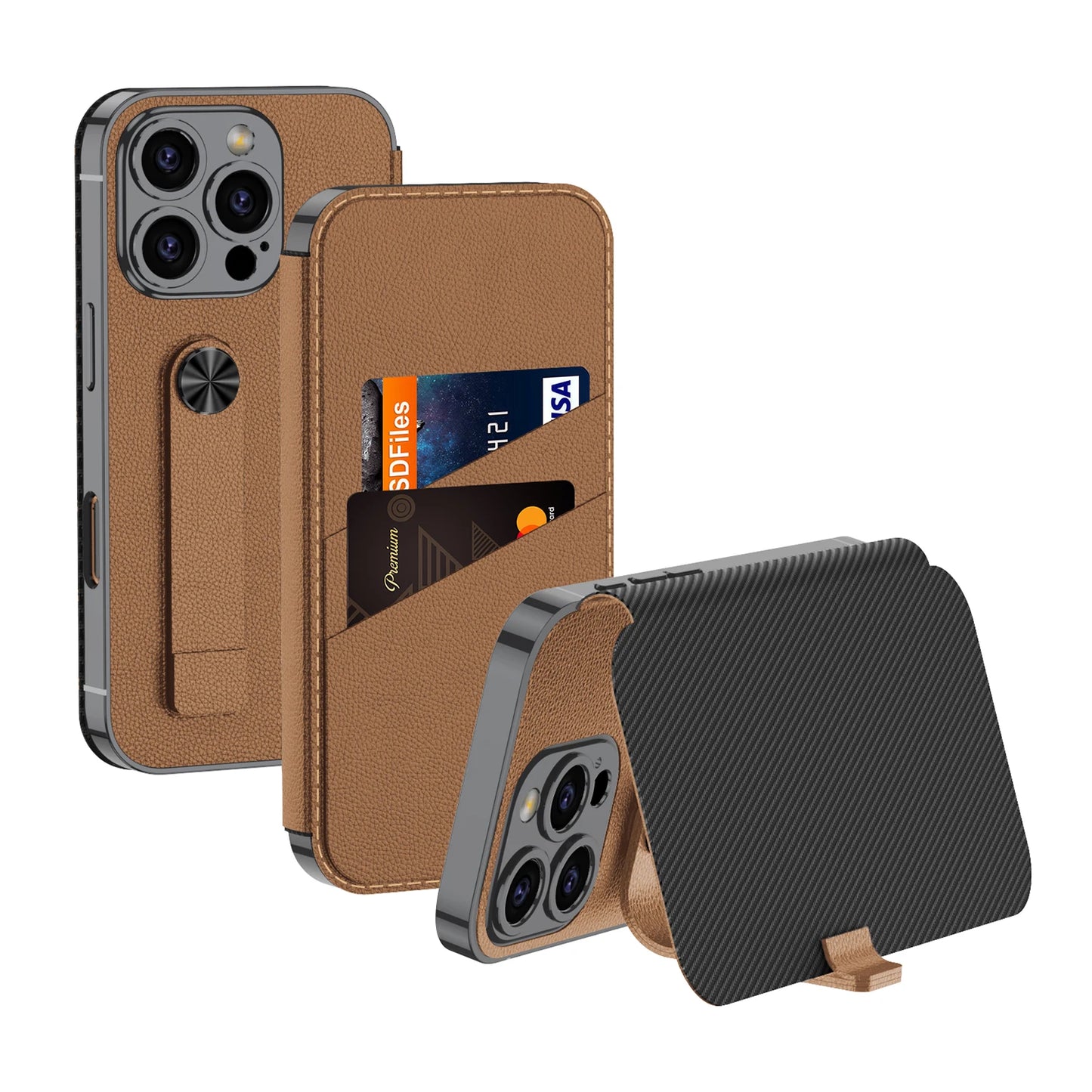 Flip Leather Case Wallet Case for iPhone 16 Pro Max