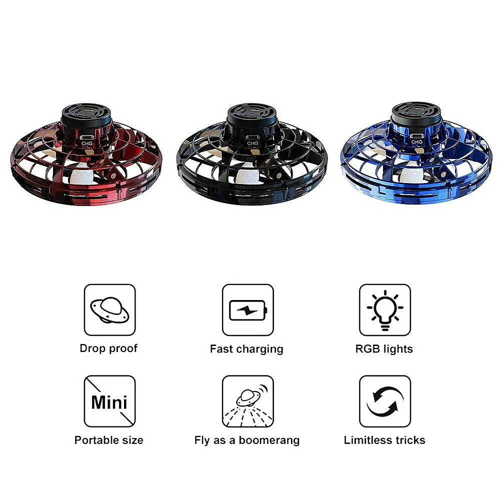 Flynova Drone Fly Spinner Kids Children Adult Fidget Toys Mini UFO Flyorb Flying Spinner