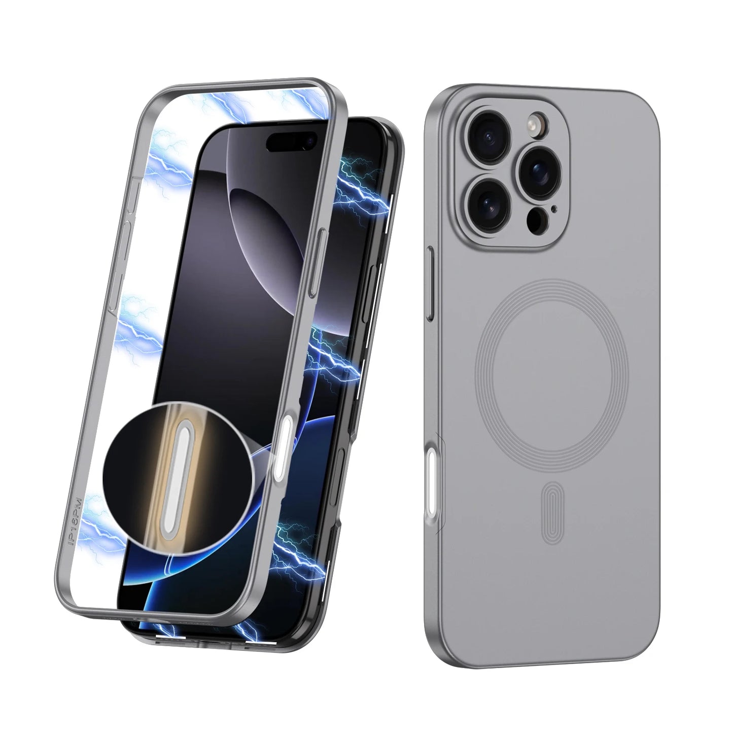 Wireless Charging case with Magnetic Border case for iphone 15 16 Pro Max