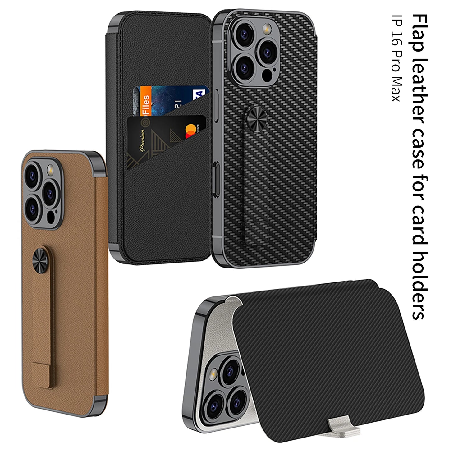 Flip Leather Case Wallet Case for iPhone 16 Pro Max
