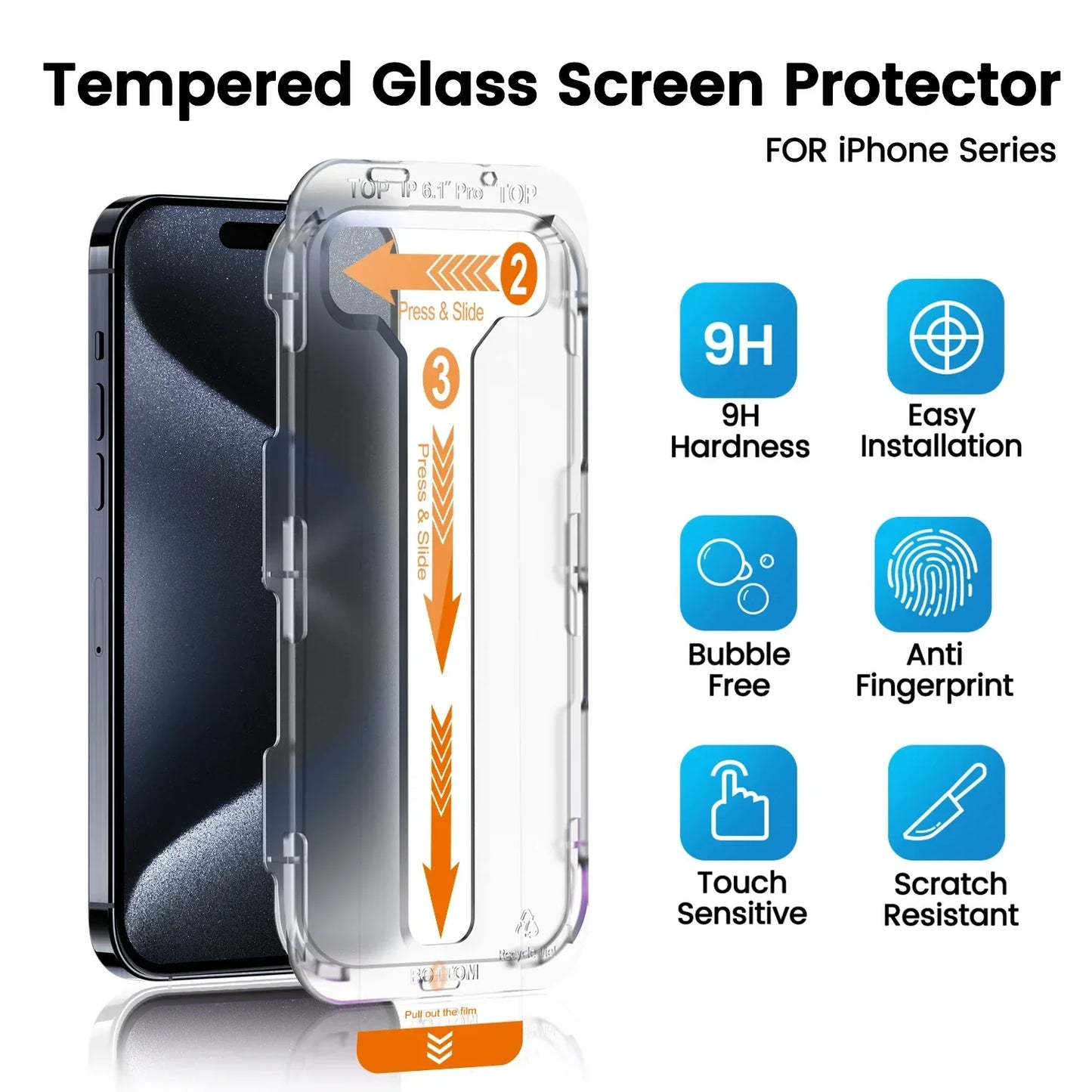 For Apple Dust-Free Warehouse Screen Protectors for iPhone 16 Pro Max/15/14/13/12/11Anti-Peeping Privacy Second Paste Simple Box