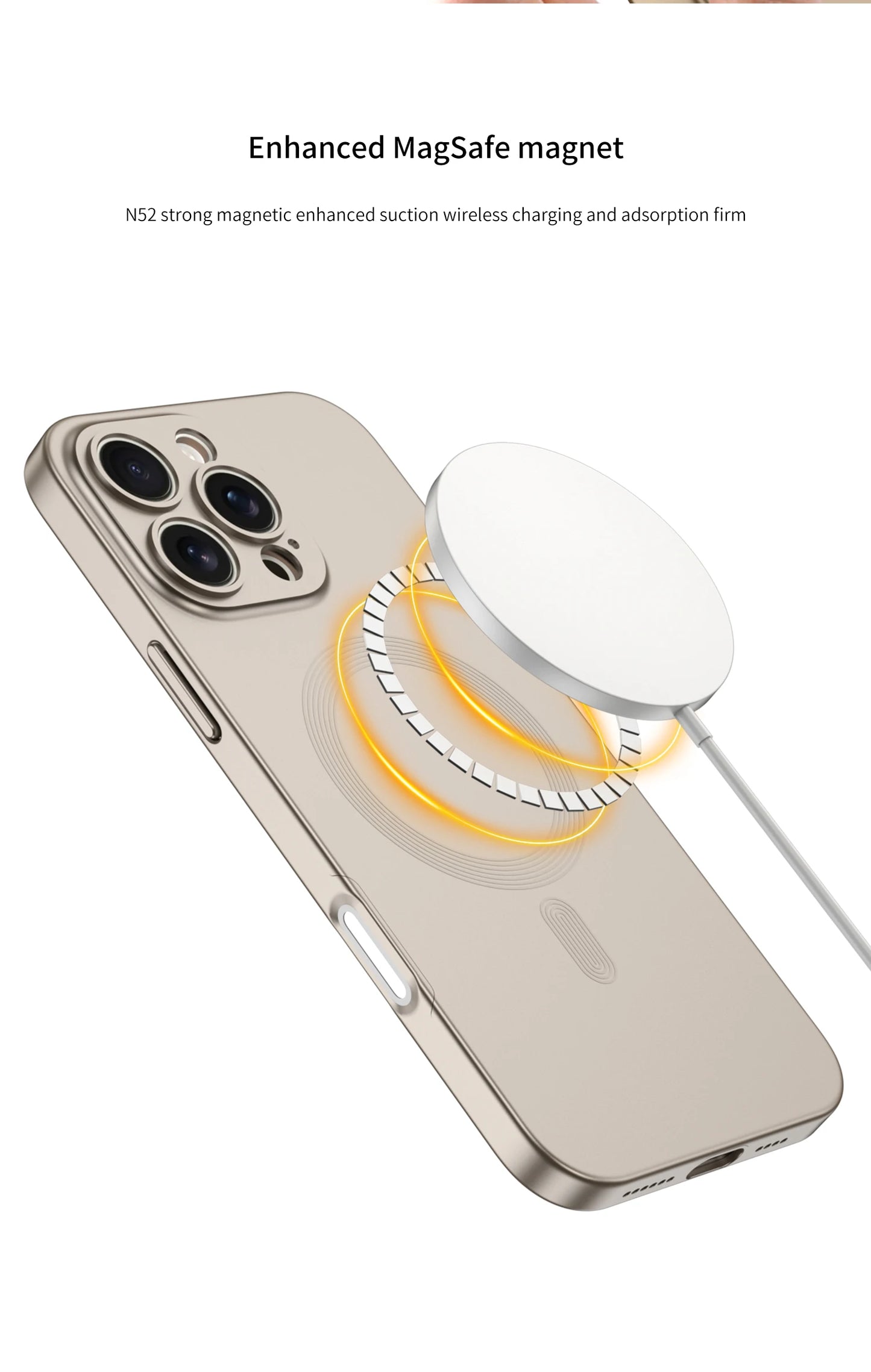 Wireless Charging case with Magnetic Border case for iphone 15 16 Pro Max