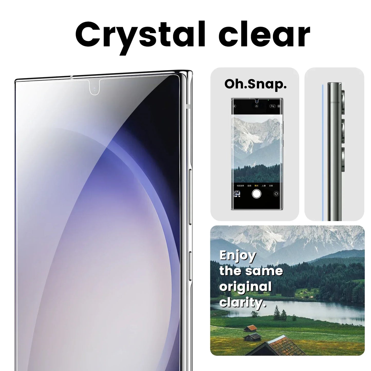 24U/S23/22/21+ Curved Surface HD Clear Ceramic Soft Film Screen Protector Pull-Free Cabin Anti-Fingerprint Anti-Scratch