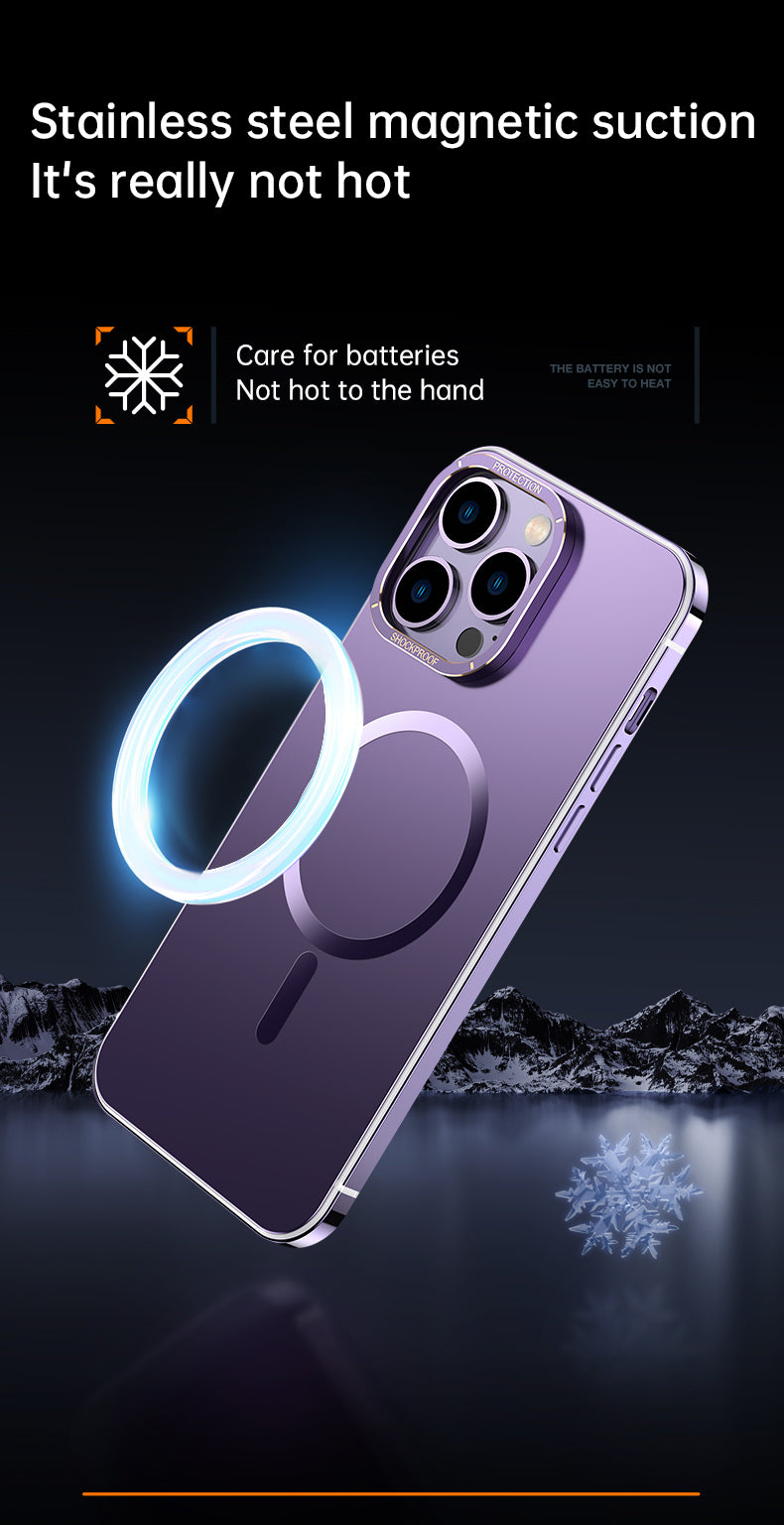 Magnet Magnetic Case Wireless Charge For IPhone 14 Pro Max Case 14 TPU Cover Shockproof Metal Frame Phone Case