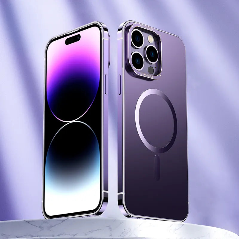 Magnet Magnetic Case Wireless Charge For IPhone 14 Pro Max Case 14 TPU Cover Shockproof Metal Frame Phone Case