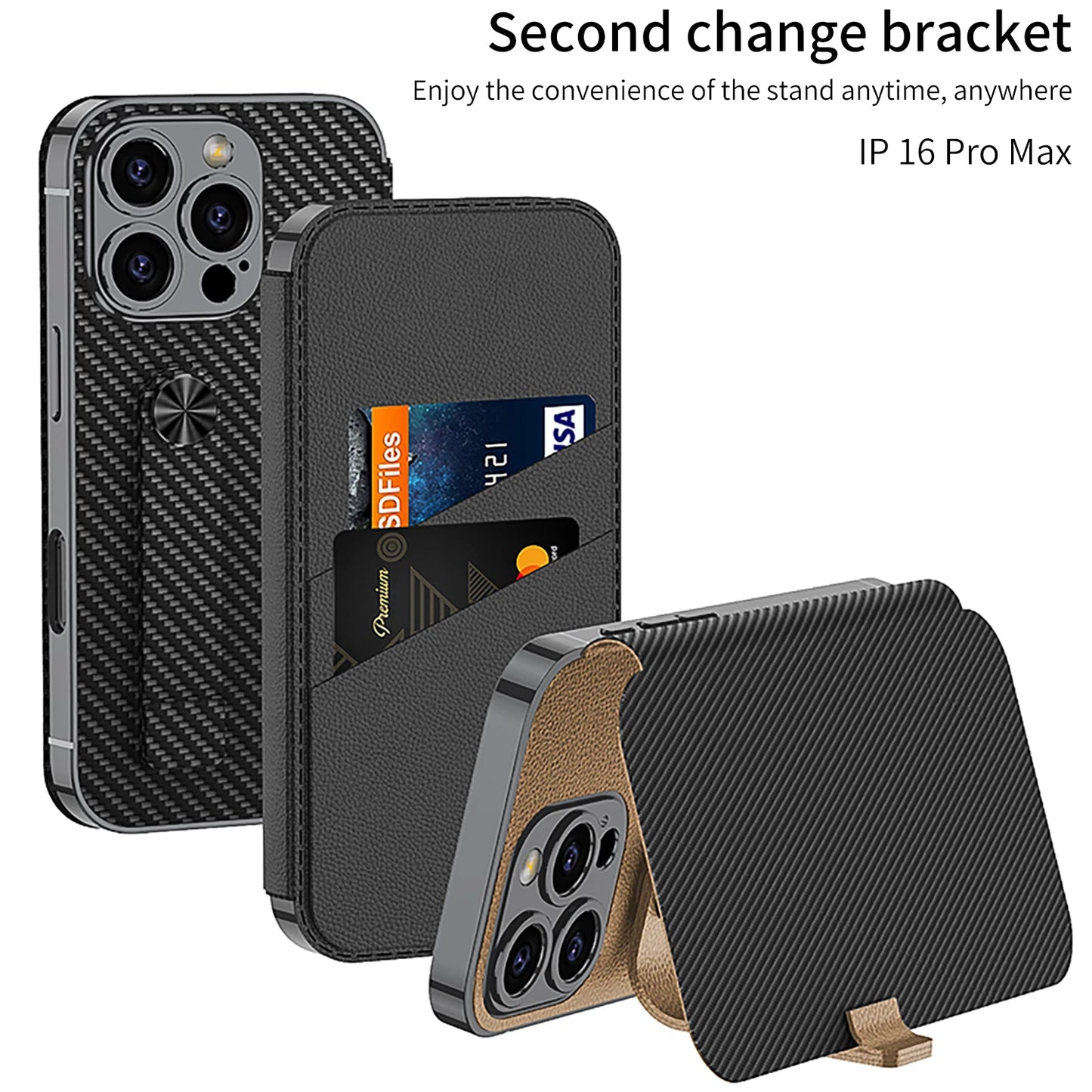 Flip Leather Case Wallet Case for iPhone 16 Pro Max