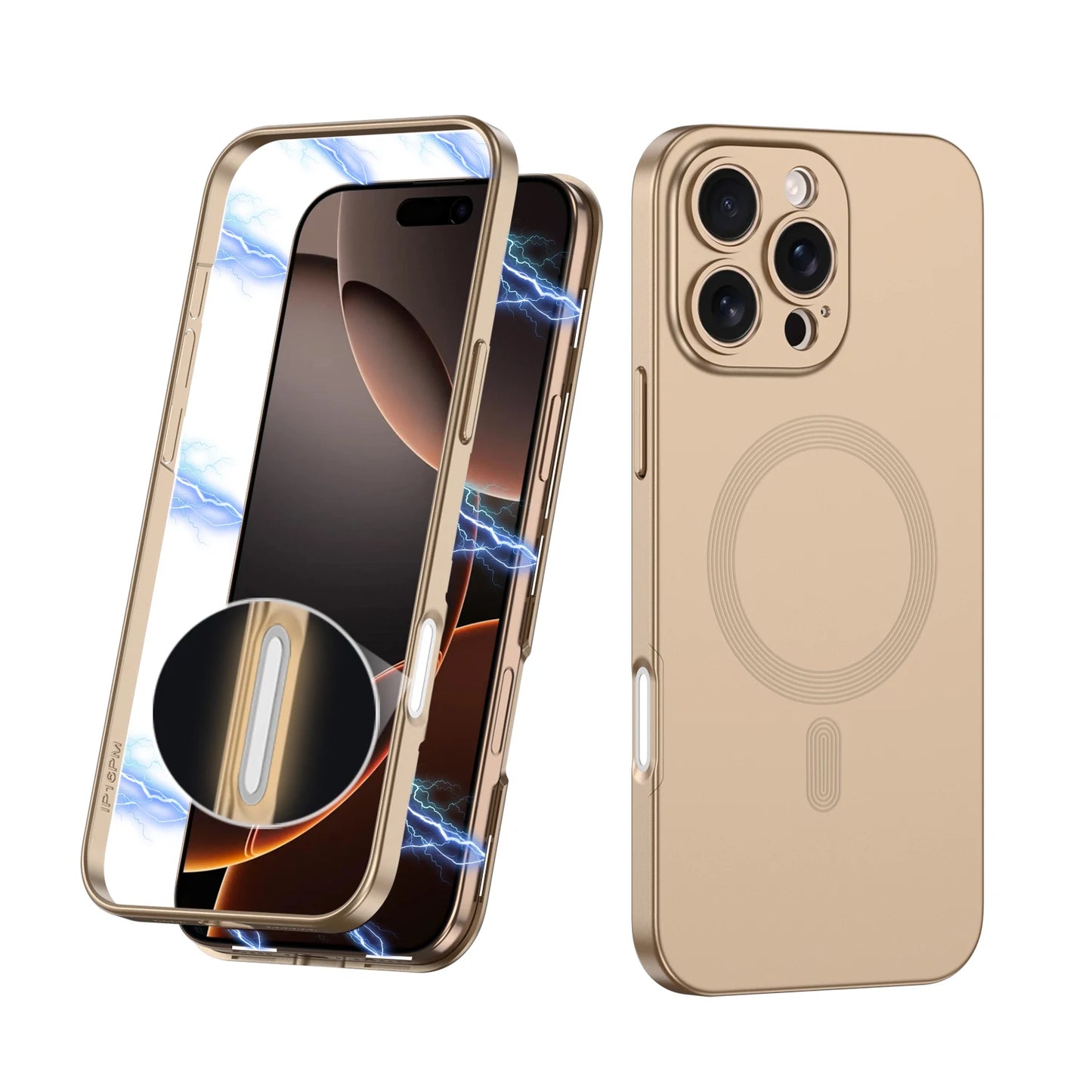Wireless Charging case with Magnetic Border case for iphone 15 16 Pro Max
