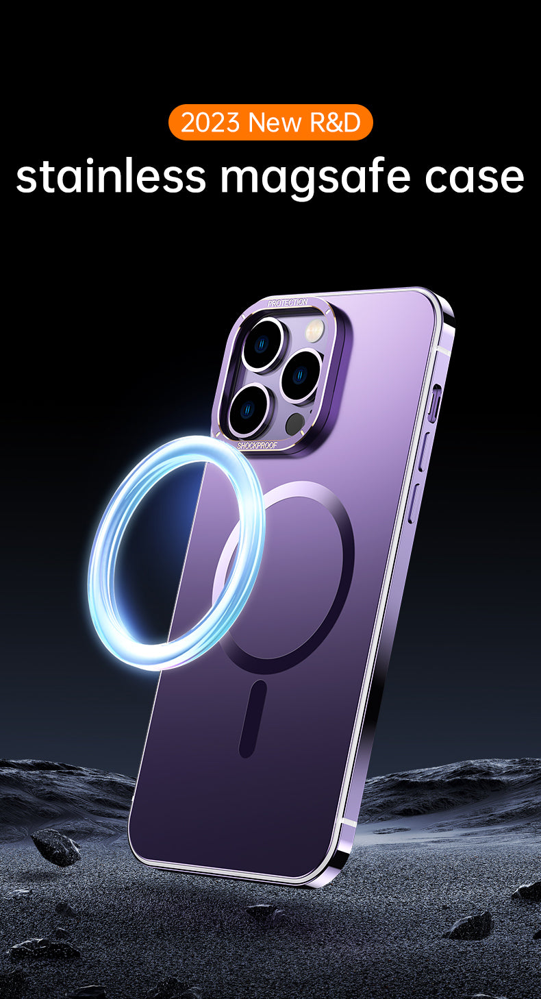 Magnet Magnetic Case Wireless Charge For IPhone 14 Pro Max Case 14 TPU Cover Shockproof Metal Frame Phone Case
