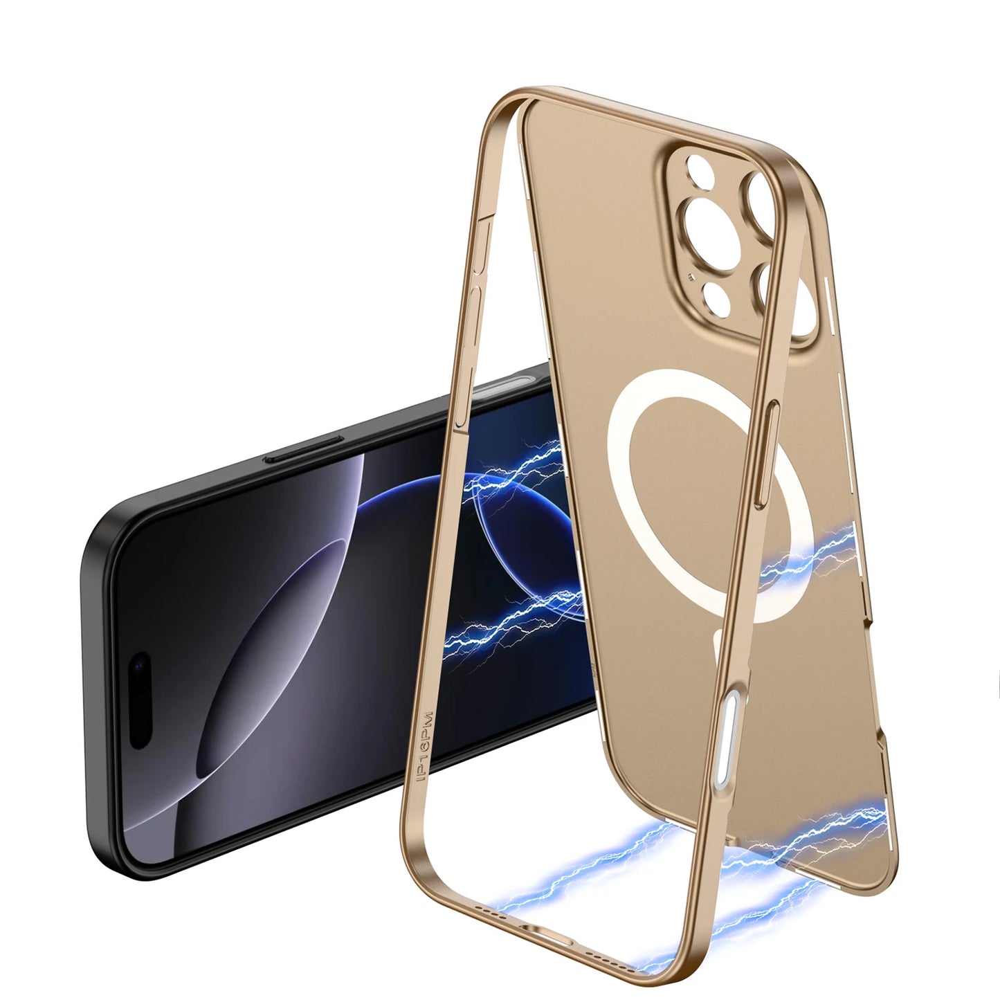 Wireless Charging case with Magnetic Border case for iphone 15 16 Pro Max