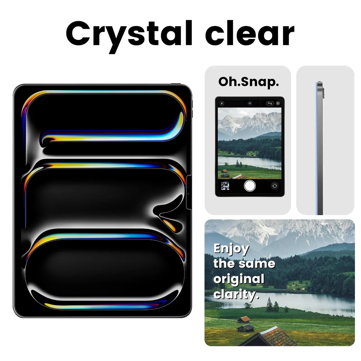Apple iPad Pro Flat Tempered Screen Protector HD Replacement for 13\" 11\" 10.9\" 10.5\" Air Full Series Anti-Fingerprint
