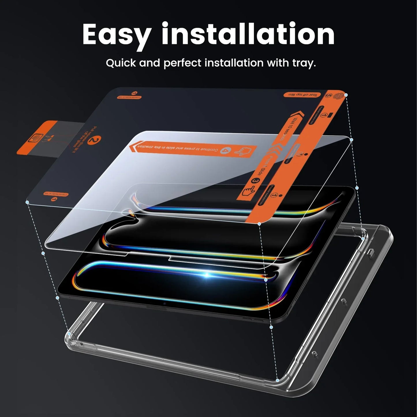 Apple iPad Pro Flat Tempered Screen Protector HD Replacement for 13\" 11\" 10.9\" 10.5\" Air Full Series Anti-Fingerprint