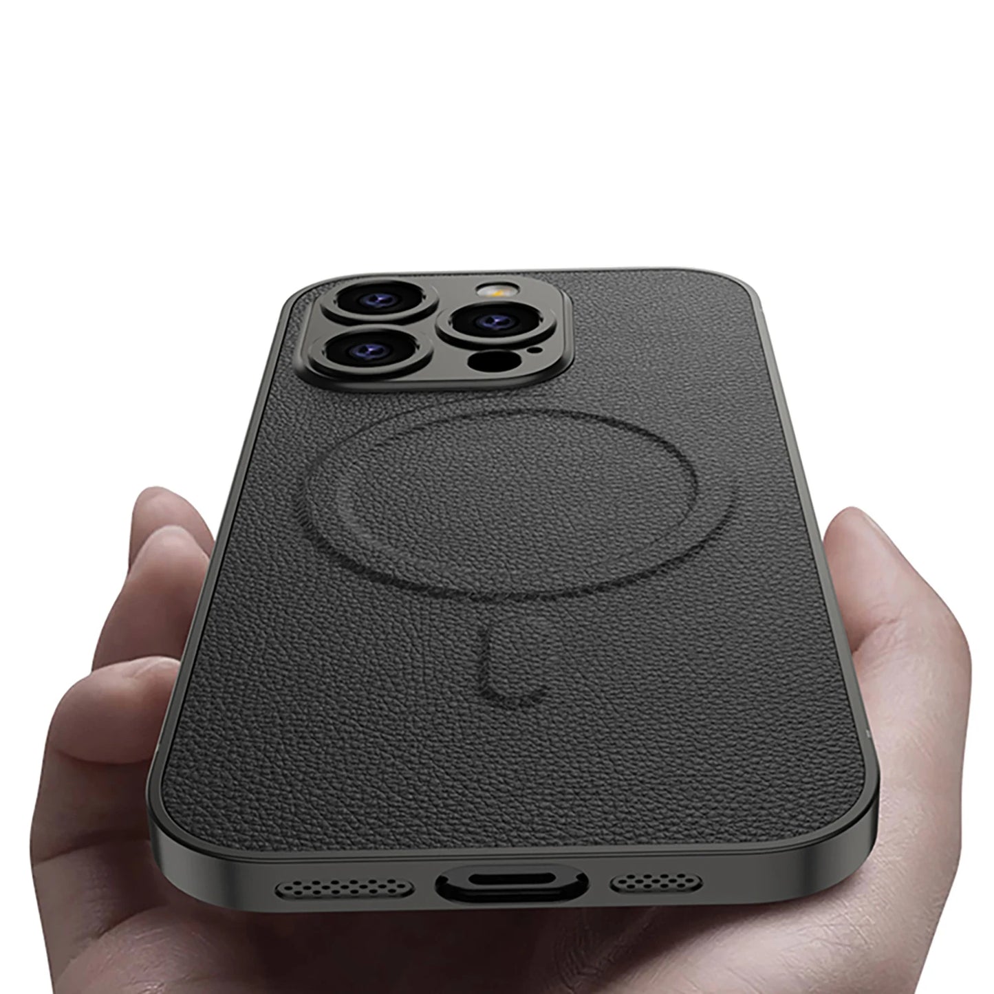 Leather Magnetic iPhone case With Magsafe For iPhone 16 Promax