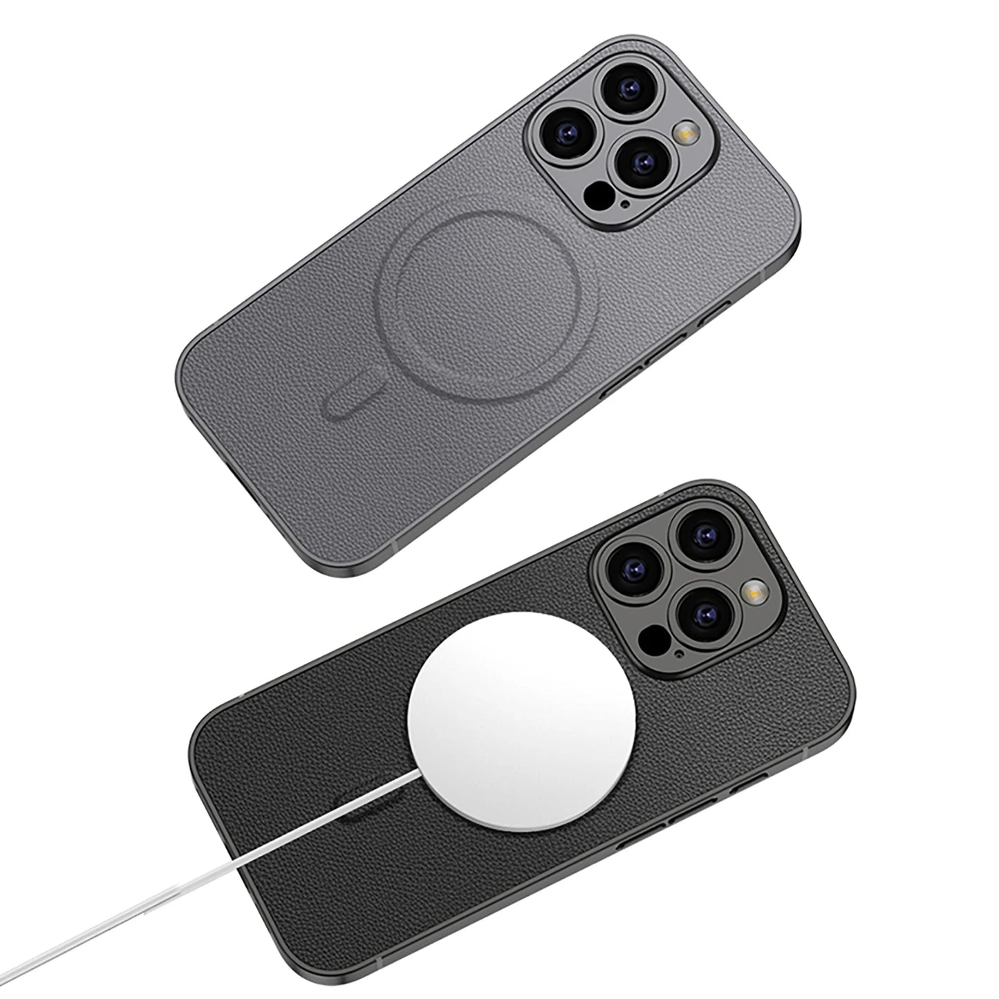 Leather Magnetic iPhone case With Magsafe For iPhone 16 Promax