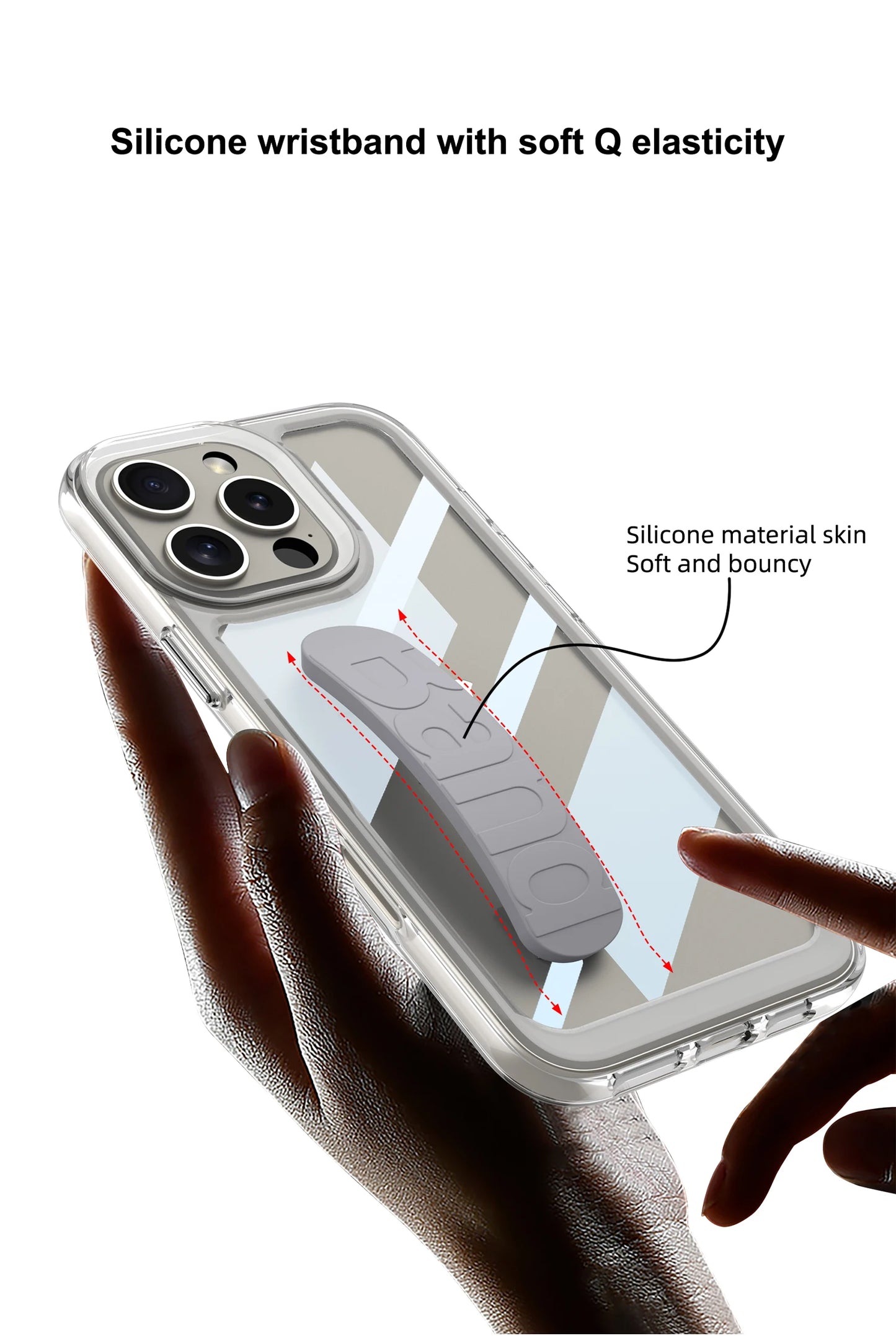 Luxury Style Clear Phone Case For iphone 16 Pro 16 Pro Max Phone Cover With Wristband