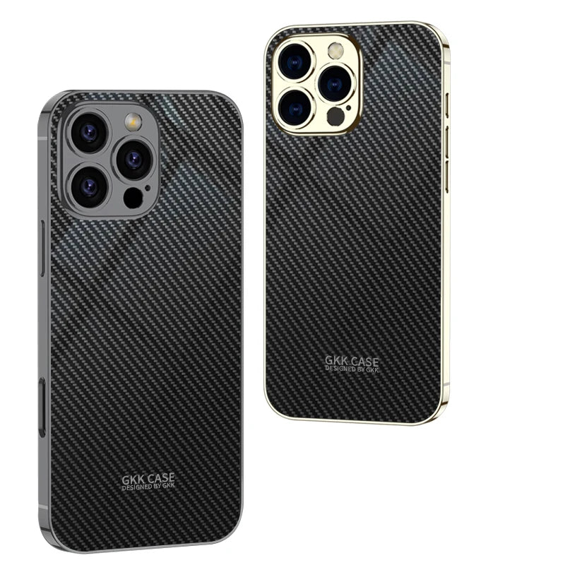 iPhone 16 Pro Max Electroplated Carbon Fiber Pattern Case New Design for iPhone Series