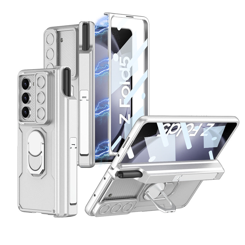 Magnetic Folding Armor Lens Protective Case With Back Screen Protector For Samsung Galaxy Z Fold3 Fold4 Fold5 - Mycasety Mycasety