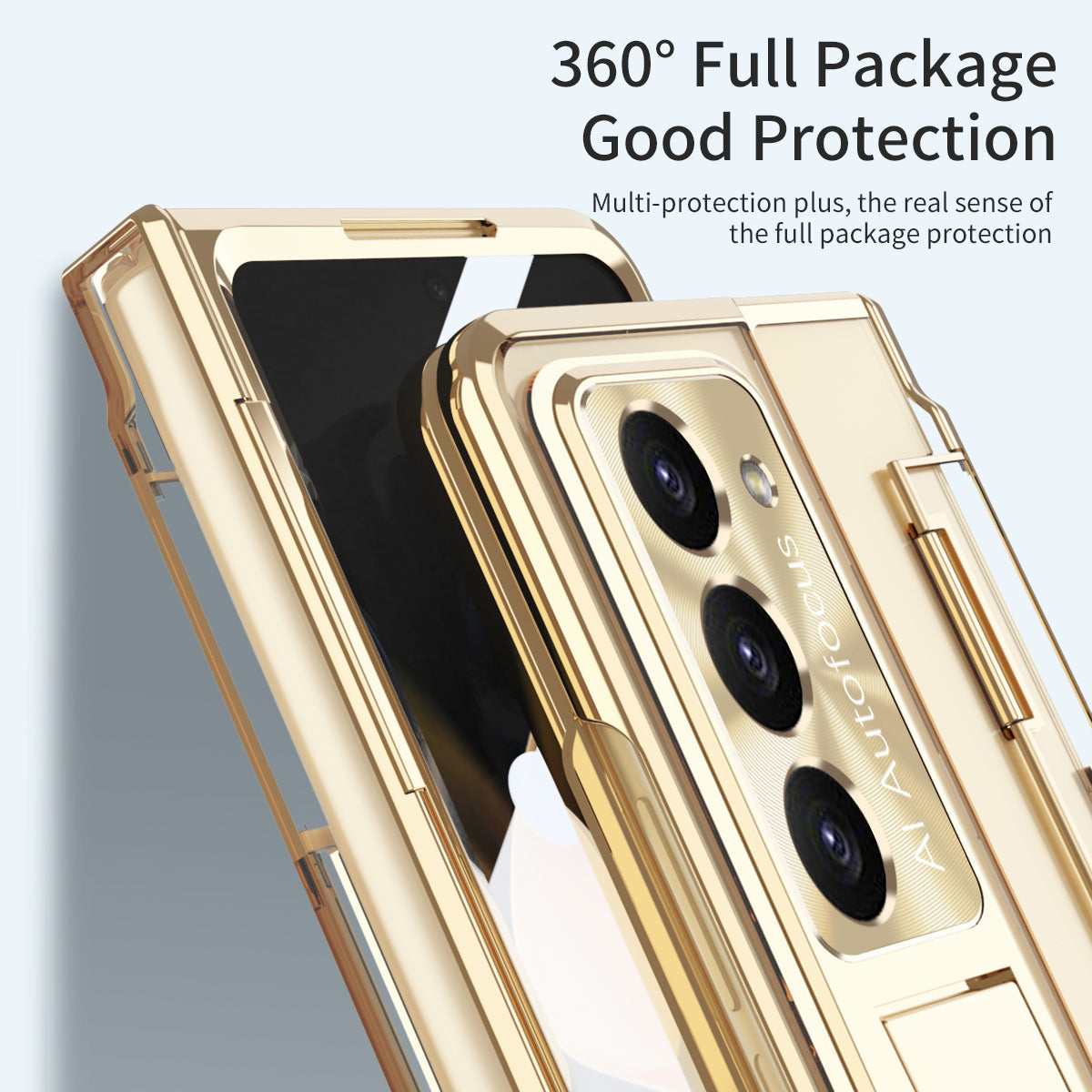 Armor Electroplated Anti-fall Protective Phone Case For Samsung Galaxy Z Fold3/4/5 With Back Screen Glass - Mycasety Mycasety