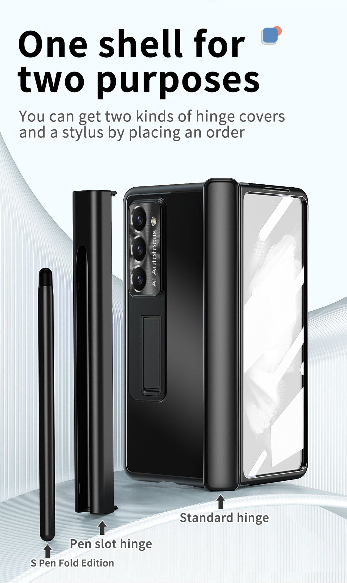 Samsung Z Fold5/Fold4/Fold3 Aluminum Alloy Case With Hinge Protective case & Pen Slot Free Stylus