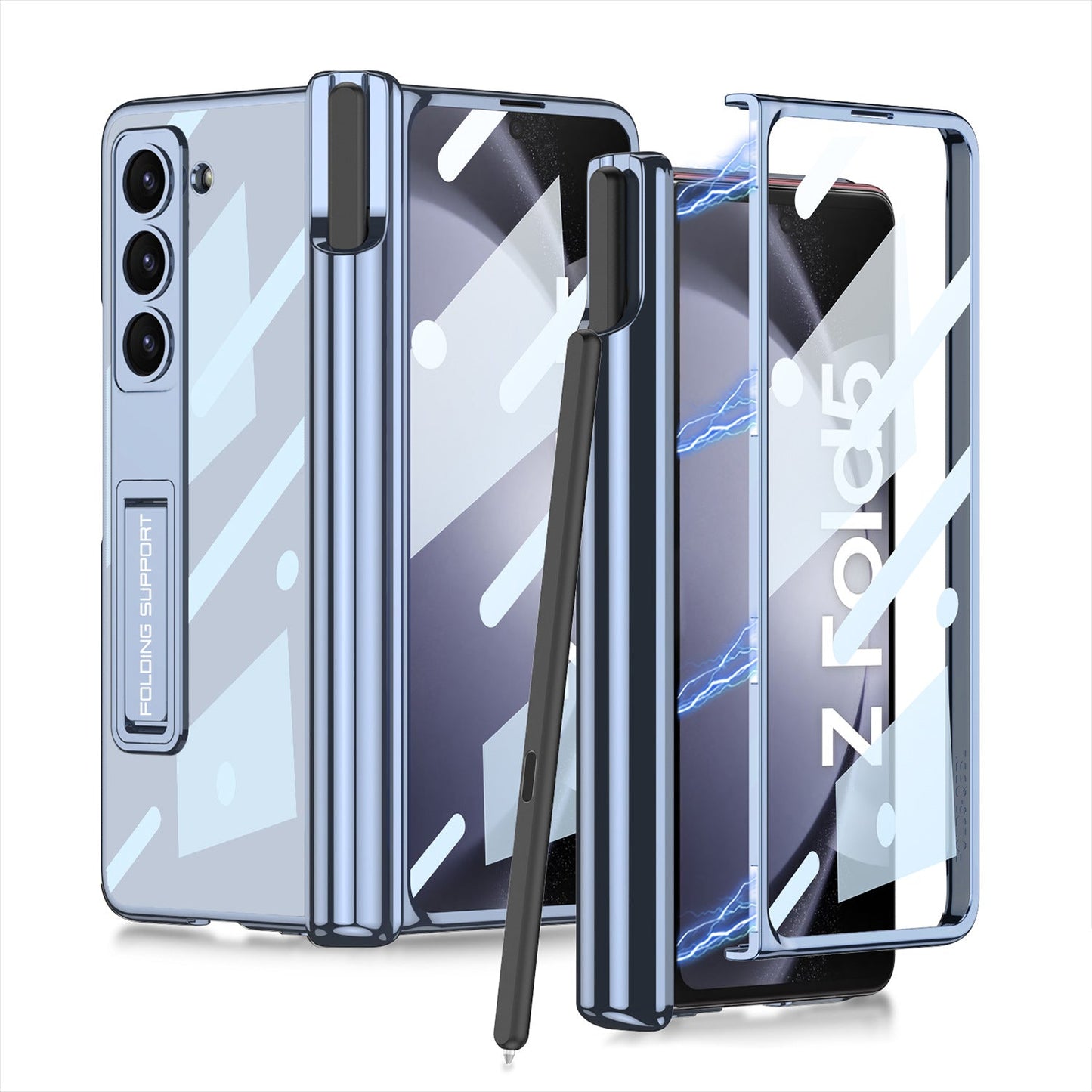 Magnetic Folding Bracket Shatter-Resistant Case For Samsung Galaxy Z Fold5 Fold4 Fold3 5G - Mycasety Mycasety