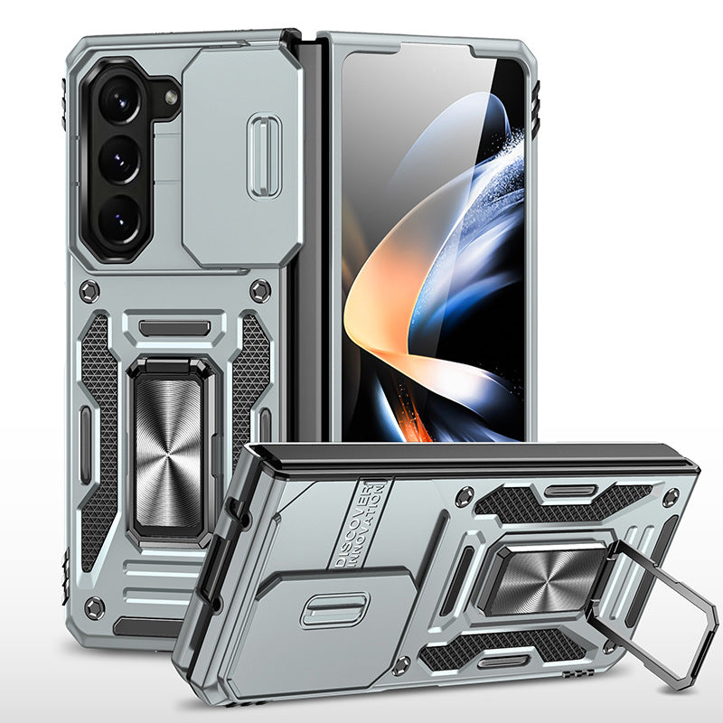 Samsung Galaxy Z Fold5 Case Armor Heavy Duty Shell Magnetic Car Holder and Lens Slide(Pre-sell)