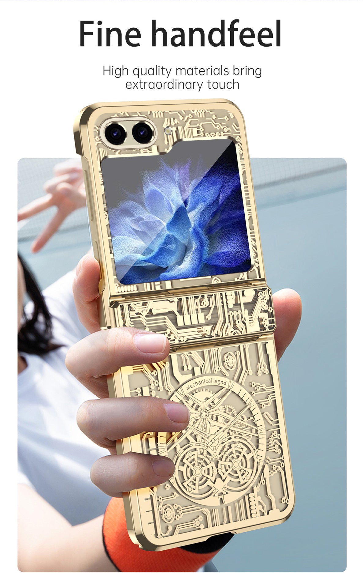 Luxury Electroplated Samsung Flip5 5G Case All-inclusive Drop-proof Protective Case