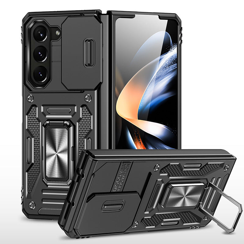 Samsung Galaxy Z Fold5 Case Armor Heavy Duty Shell Magnetic Car Holder and Lens Slide(Pre-sell)