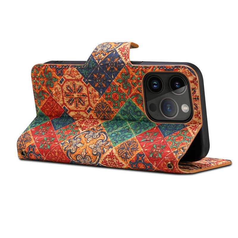 Luxurious Bohemian Style Card Holder iPhone Case With Lanyard - Mycasety Mycasety