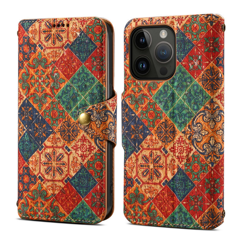 Luxurious Bohemian Style Card Holder iPhone Case With Lanyard - Mycasety Mycasety