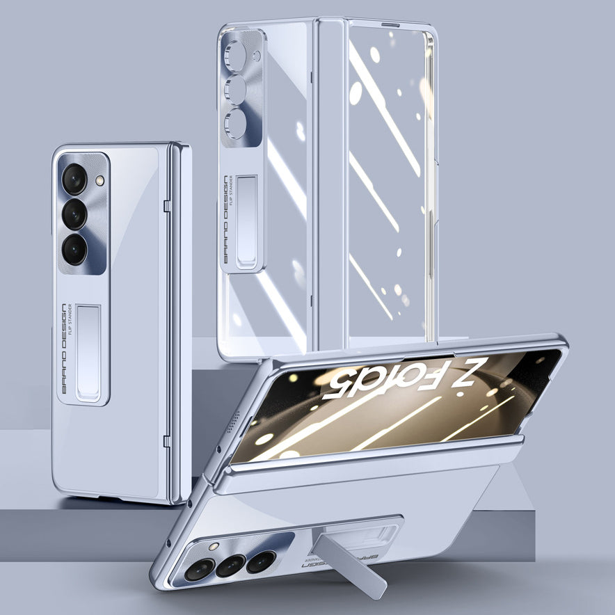 Electroplate Aluminum Bracket Lens Protection Phone Case For Samsung Galaxy Z Fold5 Fold4 - Mycasety Mycasety