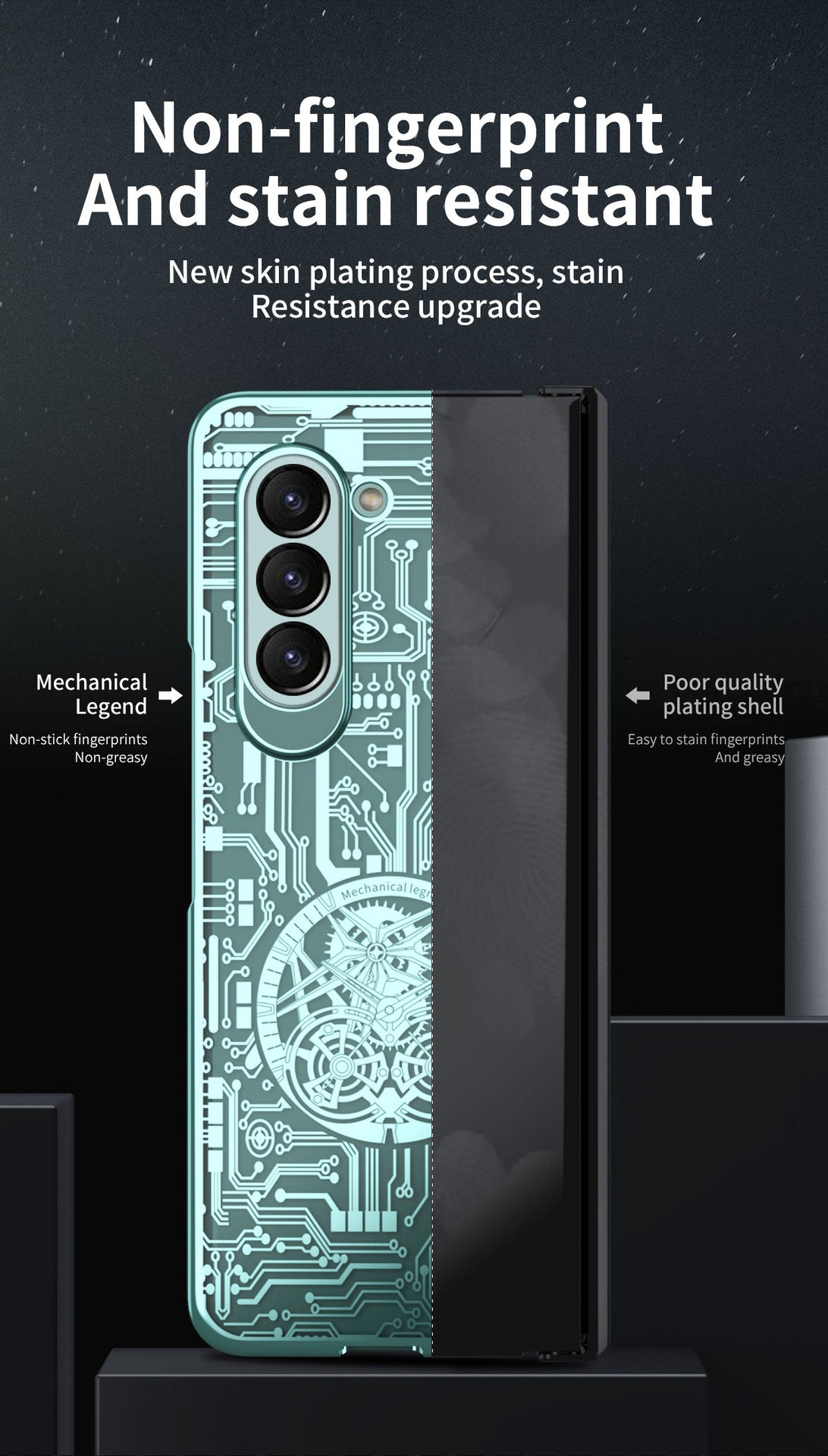 Mechanical Legend Electroplated Case For Samsung Galaxy Z Fold5/4/3 5G