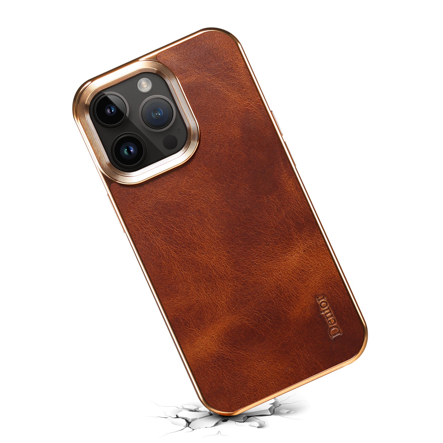 iPhone 17/16/15/14 Genuine Cowhide Electroplated Phone Case TPU Soft Edge Protective Cover