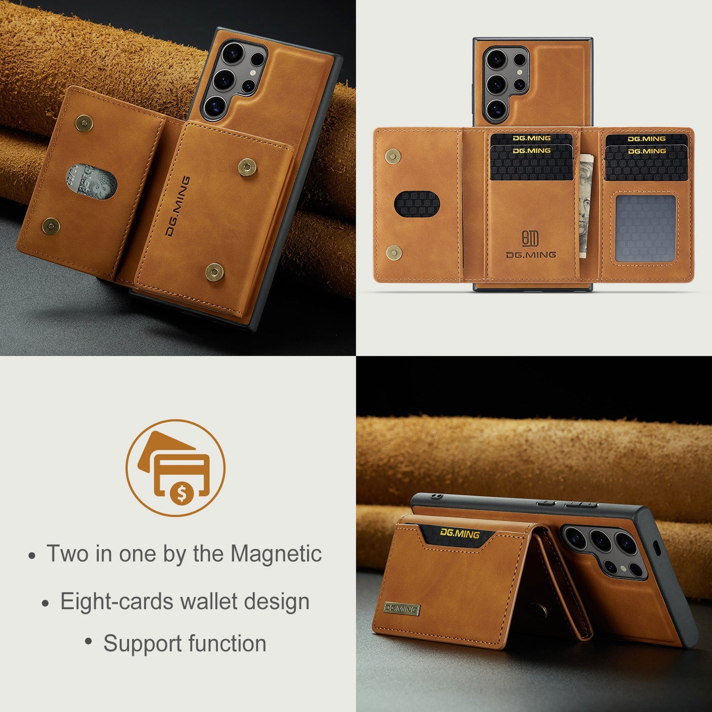 Luxury Magnetic Leather All-inclusive Protective Cover With Card Holder For Samsung Galaxy - Mycasety Mycasety