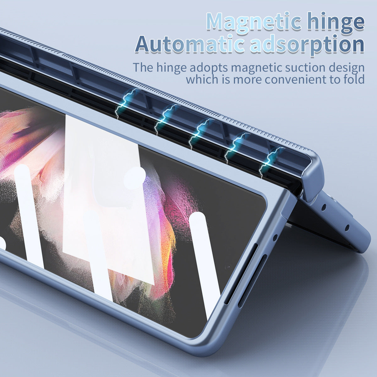 Electroplated Folding Case For Galaxy Z Fold5 Fold4 Fold3 With Double Hinge Protector and Free Stylus - Mycasety Mycasety