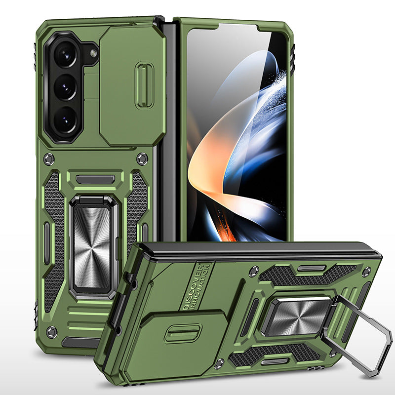 Samsung Galaxy Z Fold5 Case Armor Heavy Duty Shell Magnetic Car Holder and Lens Slide(Pre-sell)