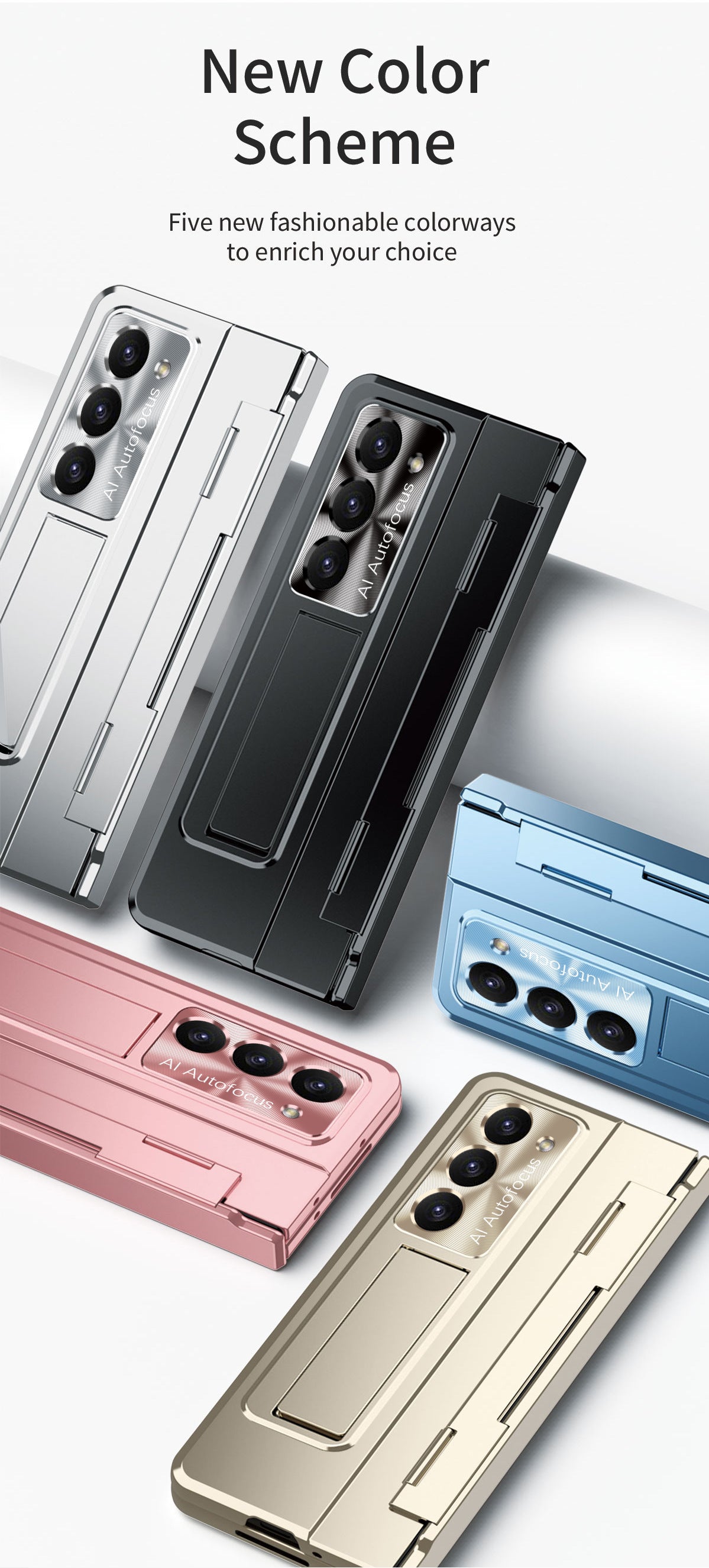 Galaxy Z Fold5 Case with Front Screen Protector & Flat Hinge & Pen Slot With Stylus