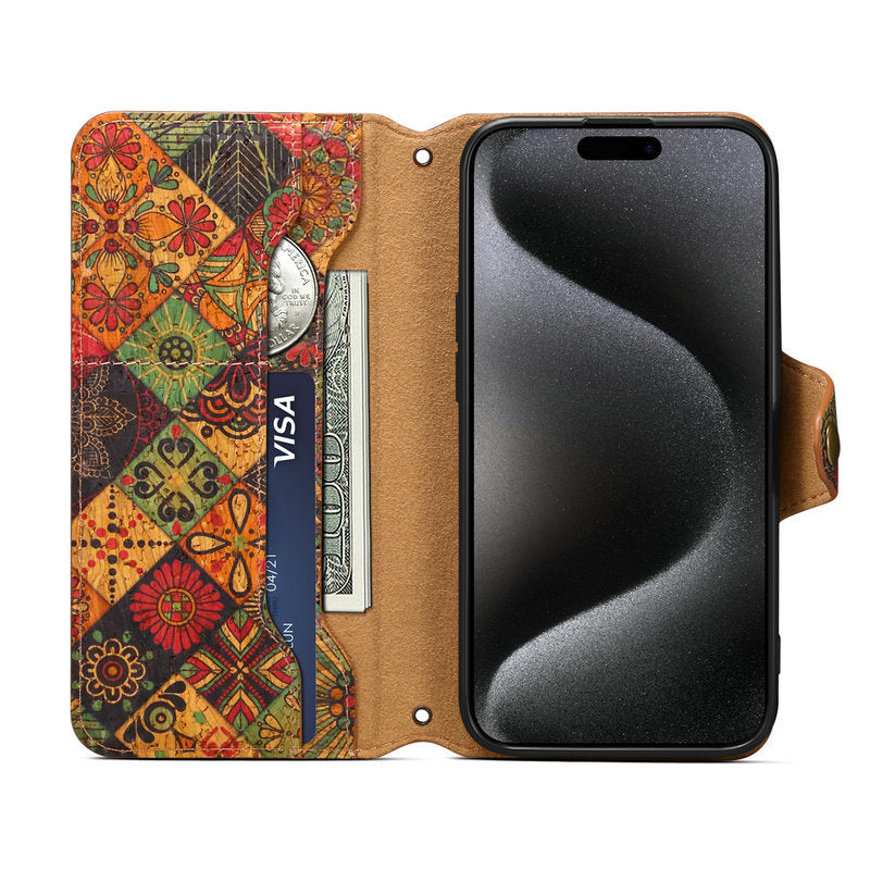 Luxurious Bohemian Style Card Holder iPhone Case With Lanyard - Mycasety Mycasety