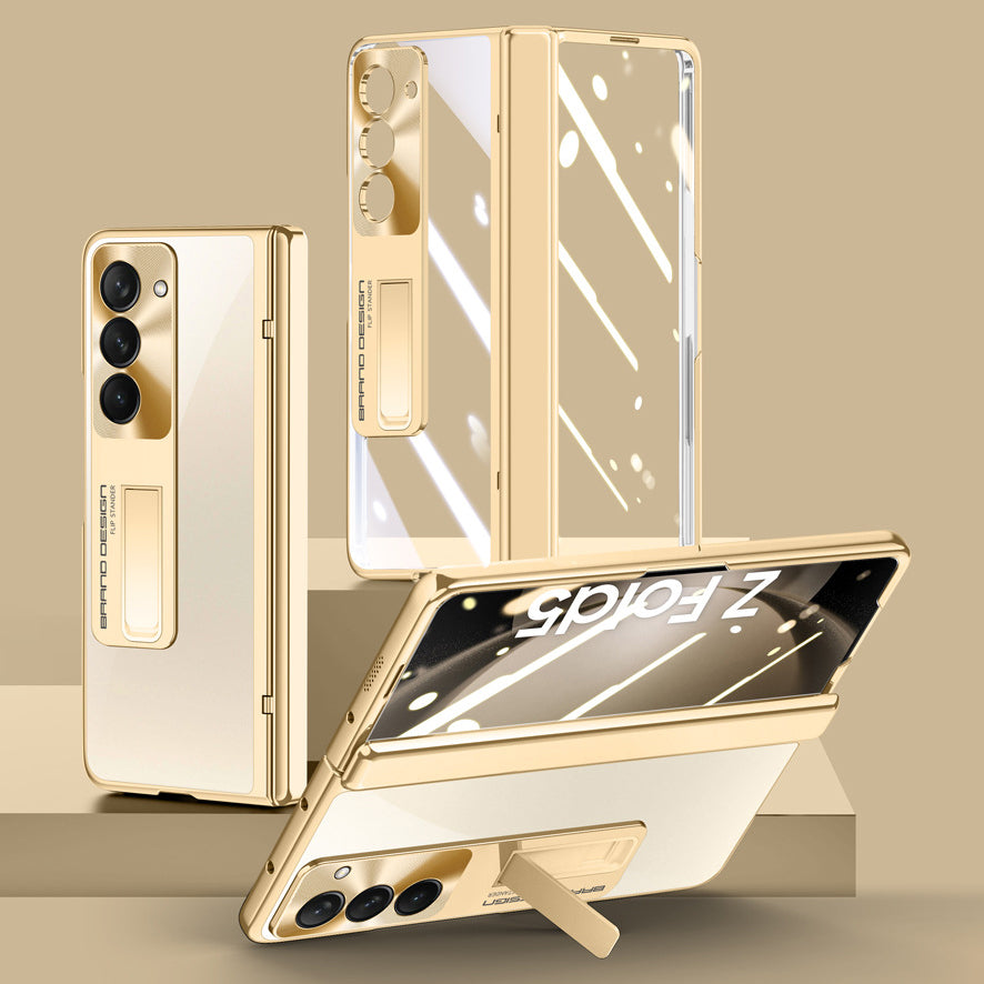 Electroplate Aluminum Bracket Lens Protection Phone Case For Samsung Galaxy Z Fold5 Fold4 - Mycasety Mycasety
