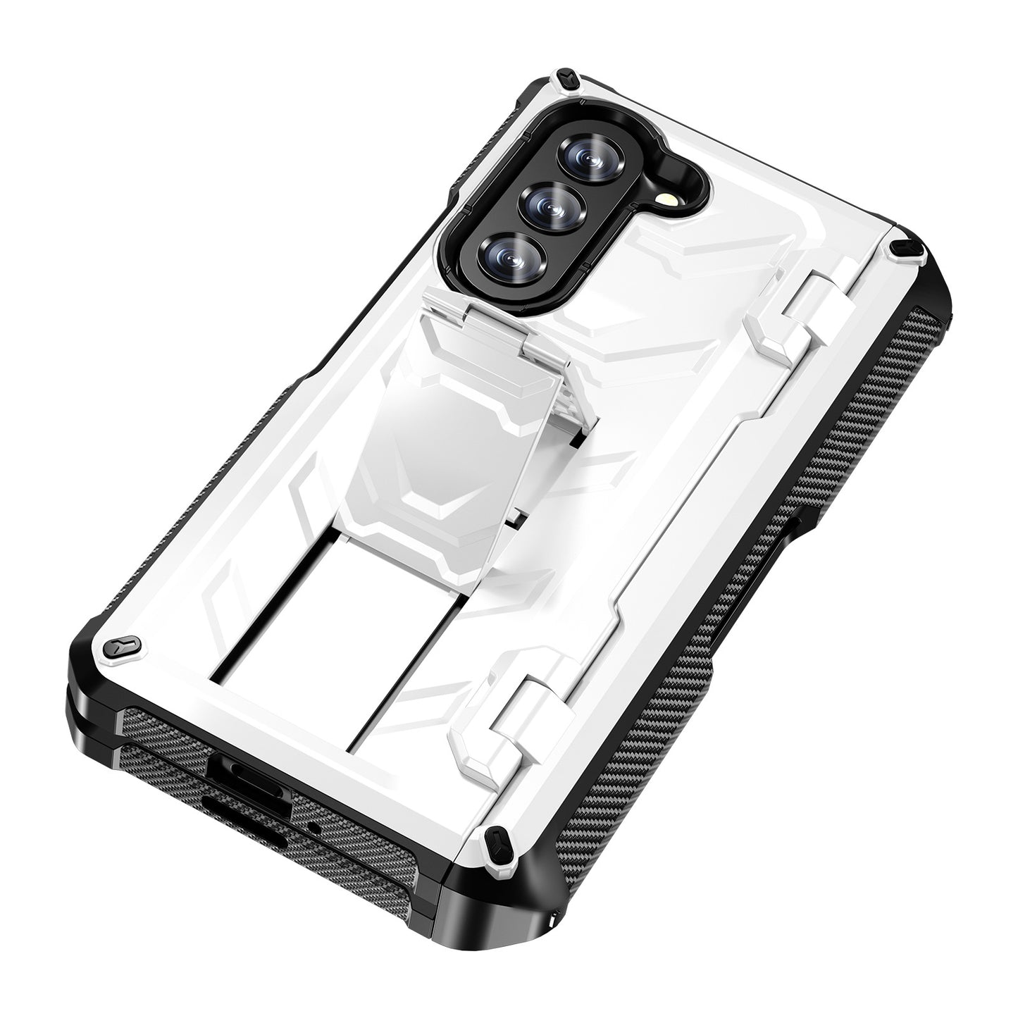 Mecha Style Galaxy Z Fold5 Ccase with Invisible Bracket & Pen Slot