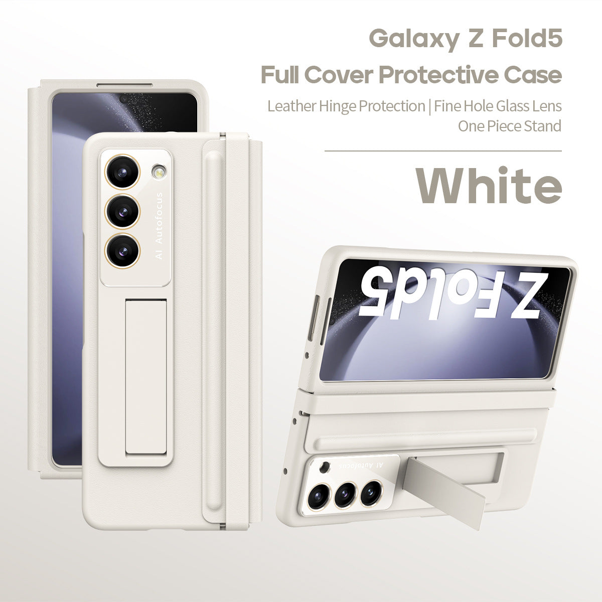 Anti-fall Protective Leather Phone Case With Invisible Bracket and Film For Samsung Galaxy Z Fold5 Fold4 - Mycasety Mycasety