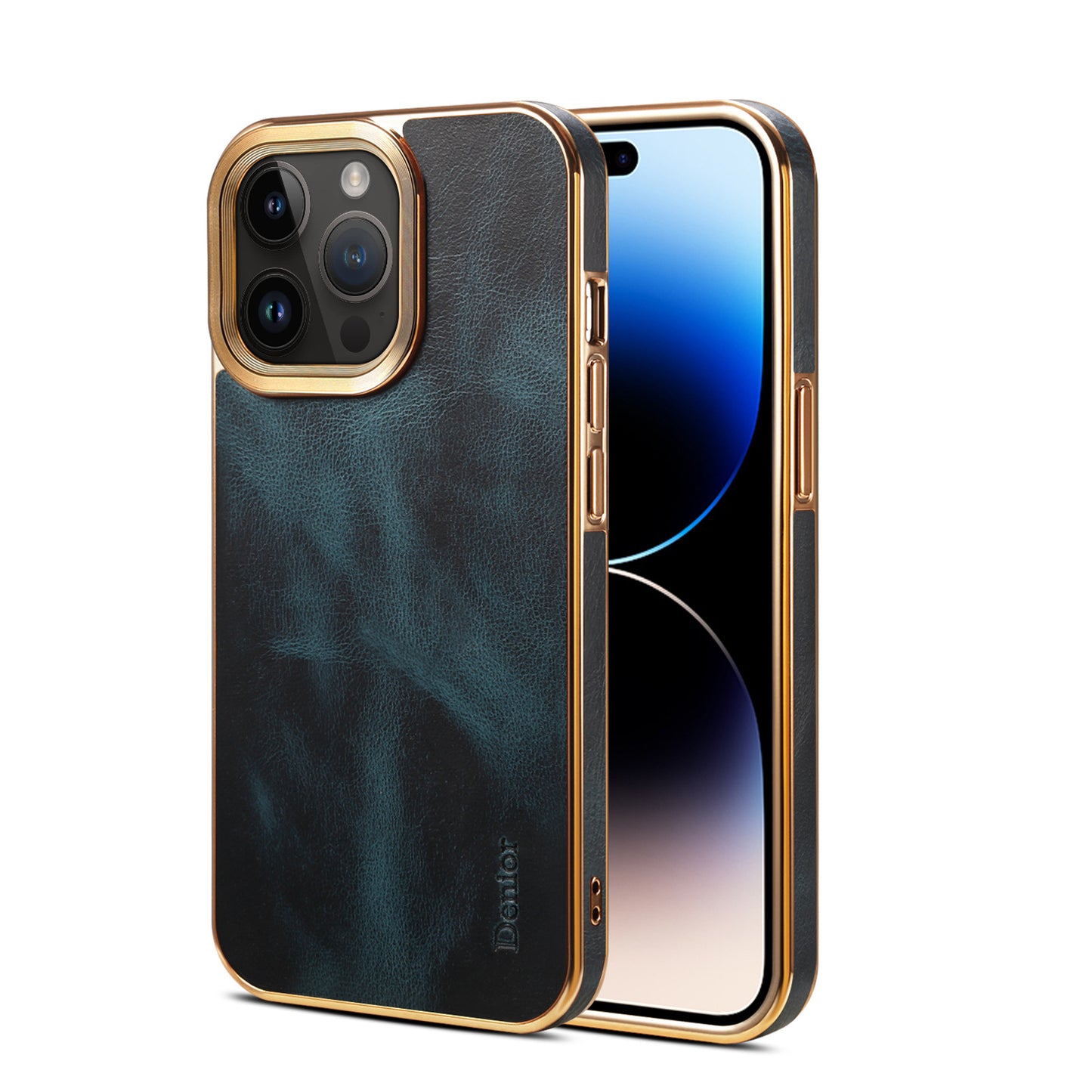 iPhone 17/16/15/14 Genuine Cowhide Electroplated Phone Case TPU Soft Edge Protective Cover
