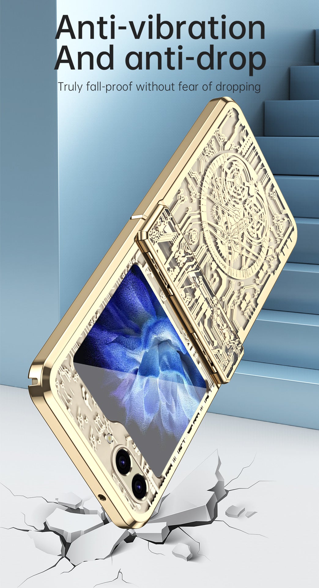 Luxury Electroplated Samsung Flip5 5G Case All-inclusive Drop-proof Protective Case