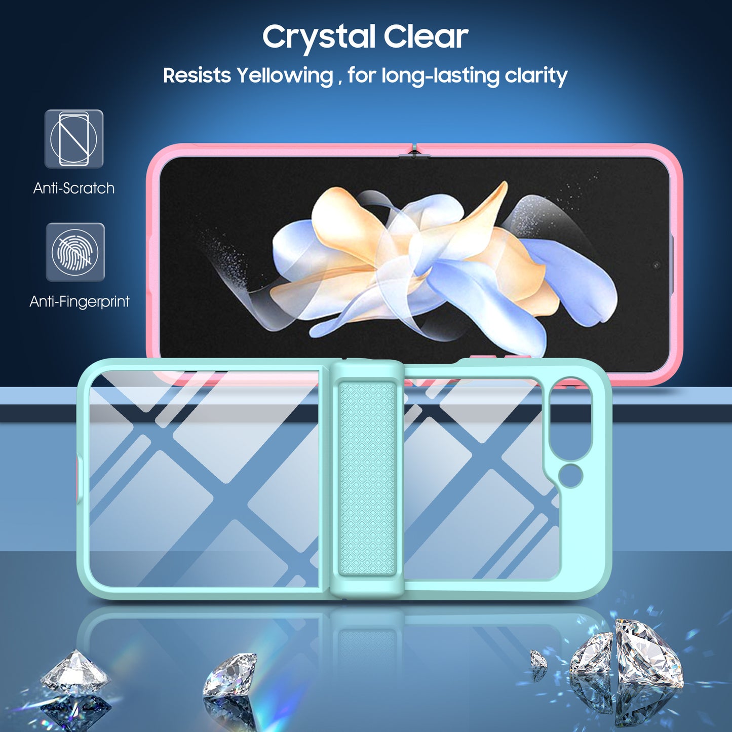 Magnetic Transparent Hinge Protection Samsung Galaxy Z Flip5 Case