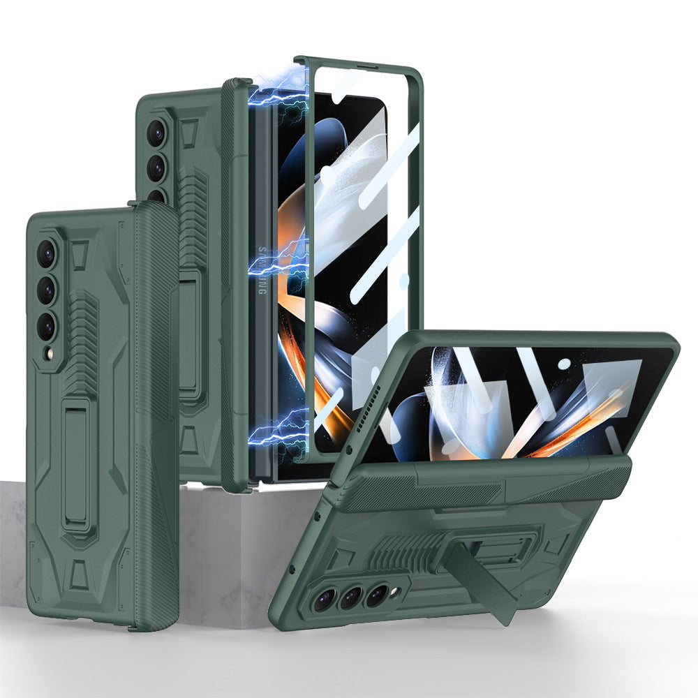 Magnetic Armor All-included Hinge Holder Case With Back Screen Protector For Samsung Galaxy Z Fold5 Fold4 Fold3 - mycasety2023 Mycasety