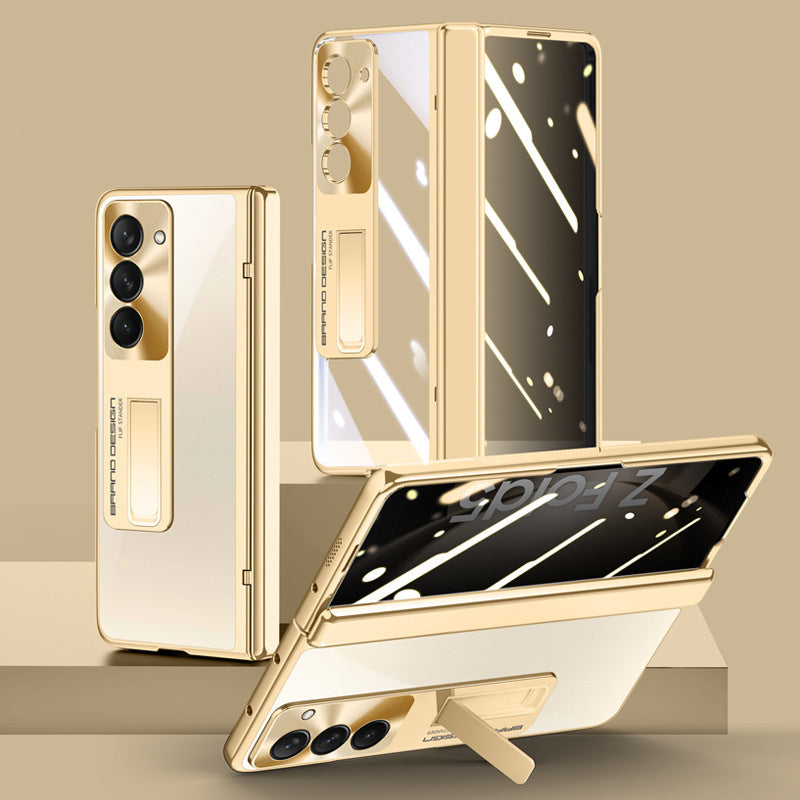 Electroplate Aluminum Bracket Lens Protection Phone Case For Samsung Galaxy Z Fold5 Fold4 - Mycasety Mycasety
