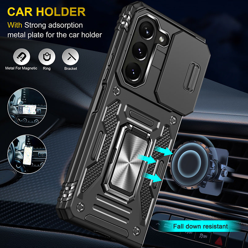 Samsung Galaxy Z Fold5 Case Armor Heavy Duty Shell Magnetic Car Holder and Lens Slide(Pre-sell)