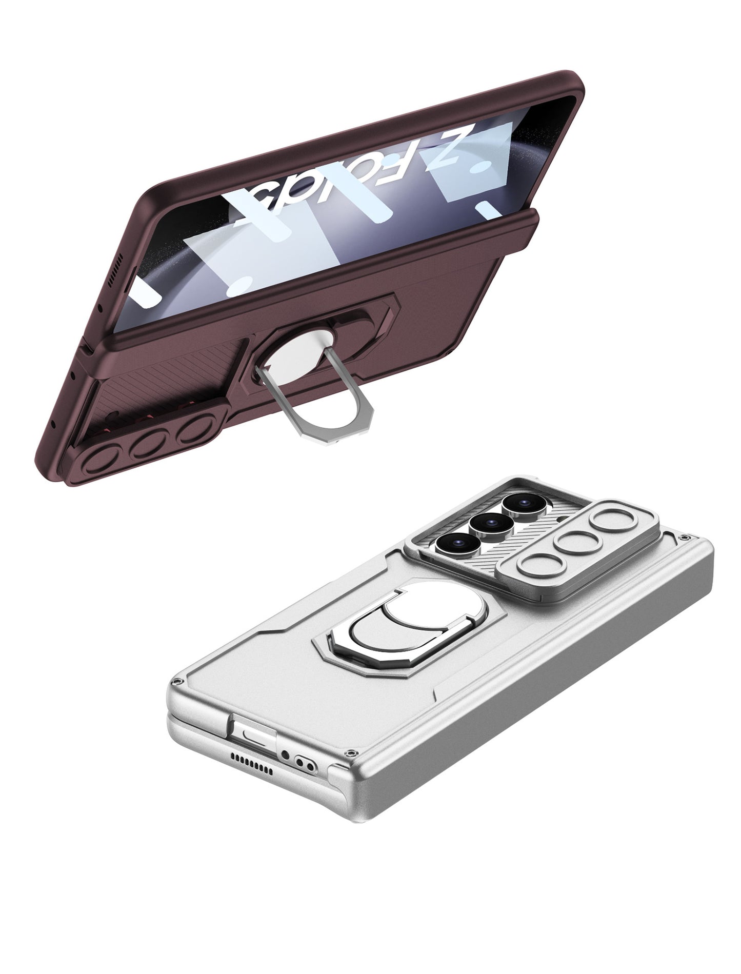 Samsung Z Fold5 Case With Folding Hinge Magnetic Bracket Armor Protective Case