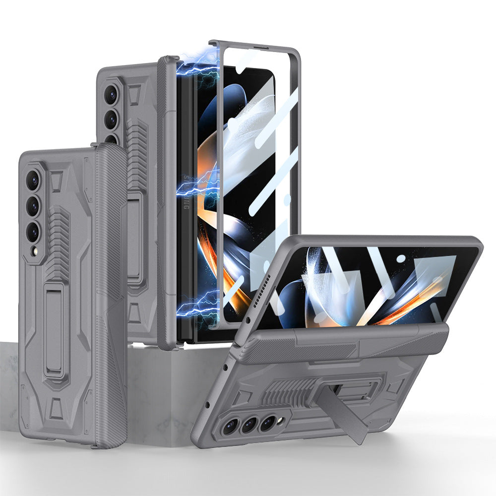 Magnetic Armor All-included Hinge Holder Case With Back Screen Protector For Samsung Galaxy Z Fold5 Fold4 Fold3 - mycasety2023 Mycasety