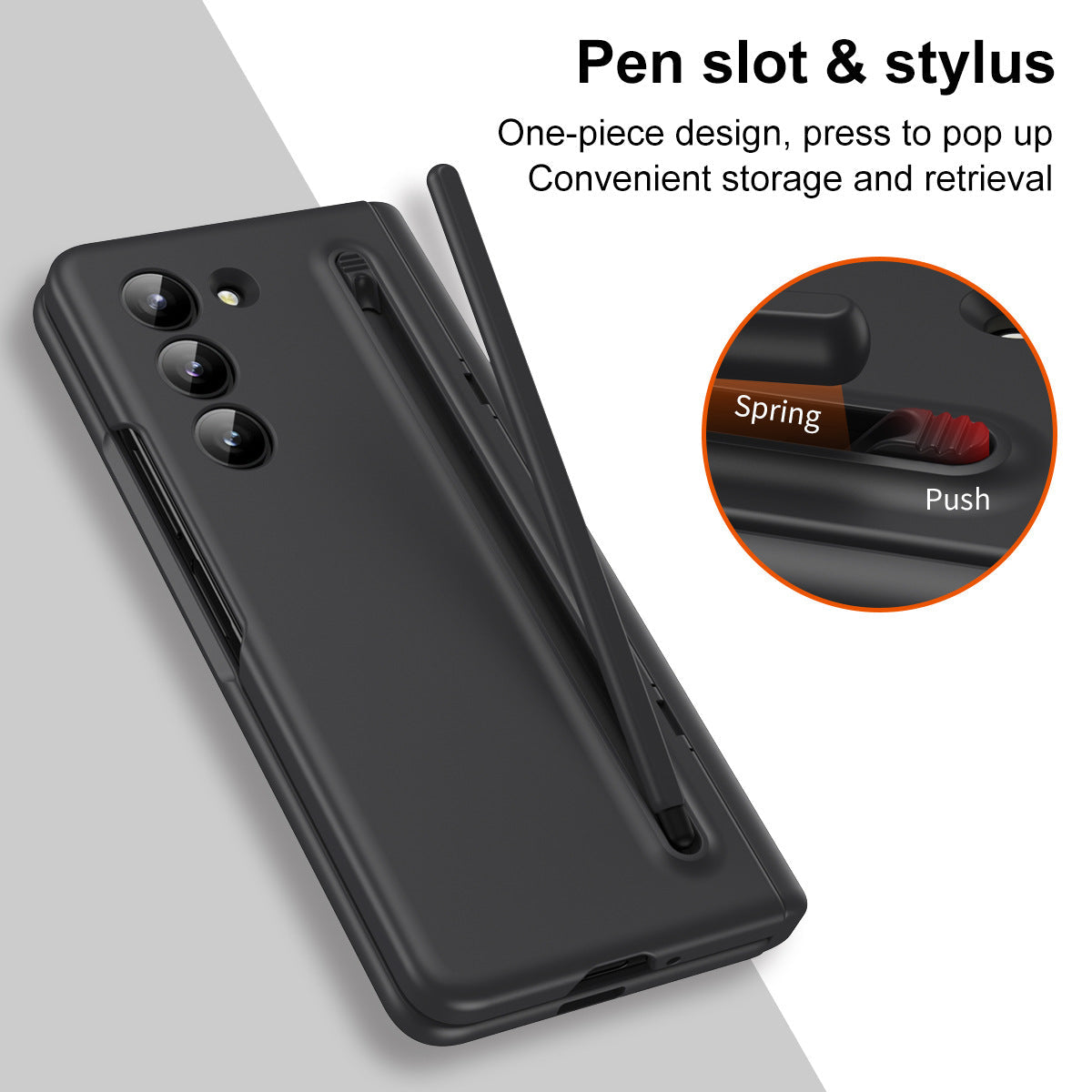 Magnetic Hinge Anti-fall Protective Phone Case With Pen Tray Shell And Film For Galaxy Z Fold5 Fold4 Fold3