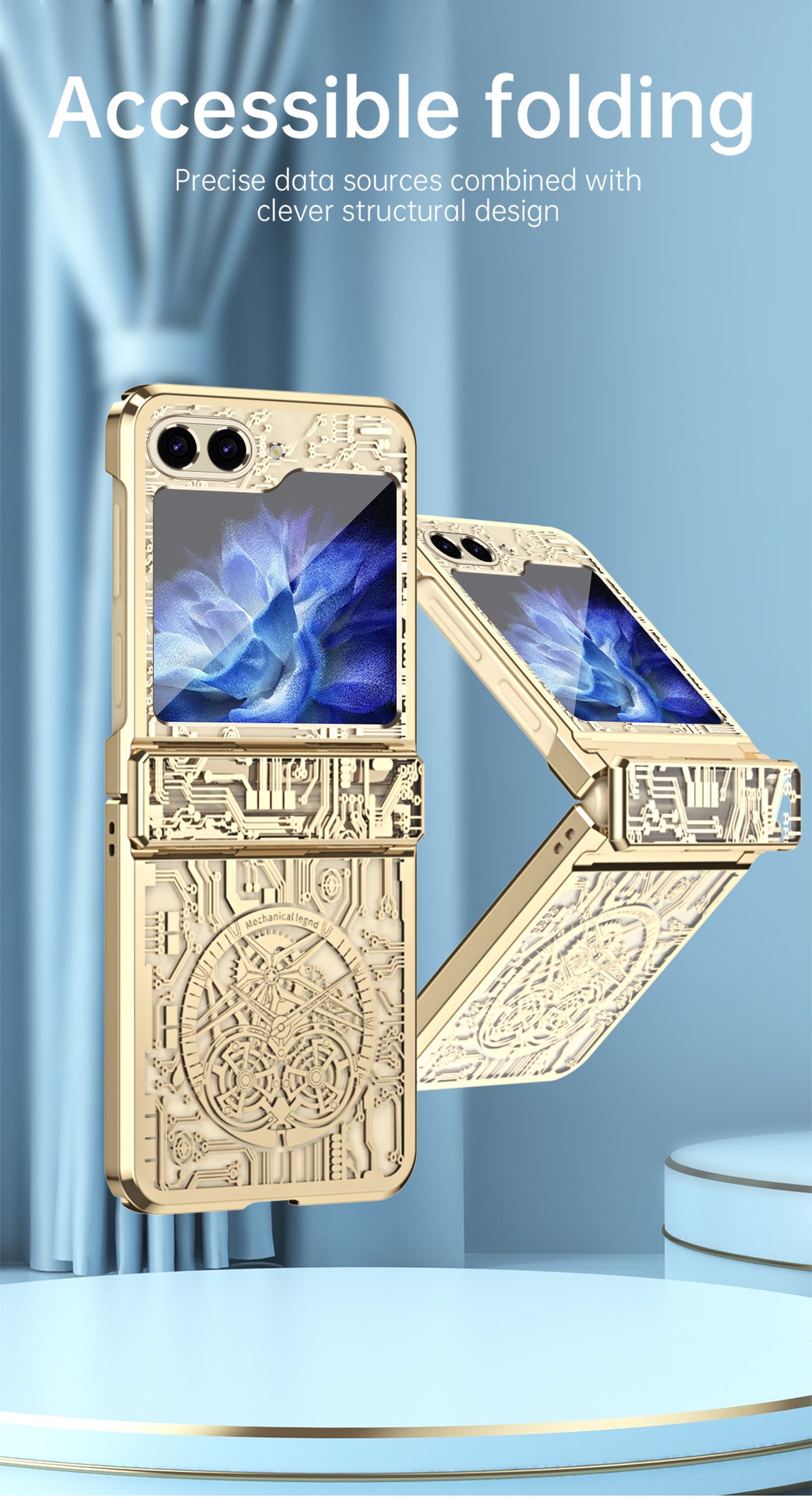 Luxury Electroplated Samsung Flip5 5G Case All-inclusive Drop-proof Protective Case